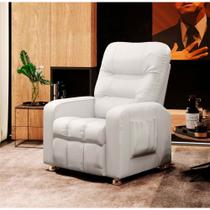 Poltrona do Papai Reclinável Maldivas Corano Branco Plus - Star Confort