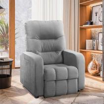 Poltrona do Papai Reclinável Maldivas Suede Cinza Speciale Home