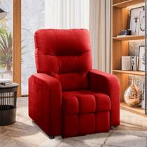 Poltrona do Papai Reclinável Maldivas Suede Vermelho Plus Speciale Home