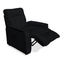 Poltrona do Papai Reclinável Manual Comfort Veludo Preto - Montanaris Decor