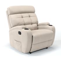 Poltrona do papai Reclinável Manual em Linho - Modelo Florença Damie Poltrona do papai Reclinável Manual em Linho - Modelo Florença Damie