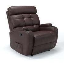 Poltrona do Papai Reclinável Manual Em Material Sintético Com Massagem - Modelo Florença Damie
