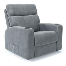 Poltrona do Papai Reclinável Manual Em Suede Com Massagem - Modelo Eames Damie