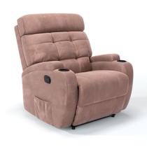 Poltrona do Papai Reclinável Manual Em Suede Com Massagem - Modelo Florença Damie