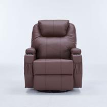 Poltrona do Papai Reclinável Manual Vector Base Giratória Massagem Aquecimento e Porta Copos PU G94 - Gran Belo Poltrona do Papai Reclinável Manual Vector Base Giratória Massagem Aquecimento e Porta Copos PU G94 - Gran Belo