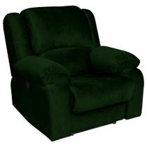 Poltrona do Papai Reclinável Massageadora Elétrica Simon F05 Veludo Verde - Lyam Decor