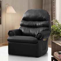 Poltrona Do Papai Reclinável material sintético Preto Premium