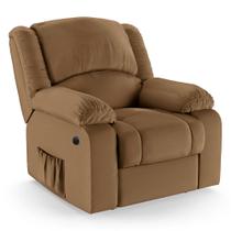 Poltrona do Papai Reclinável Melim Elétrica LED Massagem PU Caramelo FH1 - D'Rossi Poltrona do Papai Reclinável Melim Elétrica LED Massagem PU Caramelo FH1 - D'Rossi