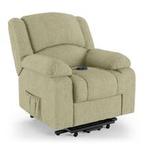 Poltrona do Papai Reclinável Melim Elevação Lift Elétrico Linho Bege FH1 - D'Rossi Poltrona do Papai Reclinável Melim Elevação Lift Elétrico Linho Bege FH1 - D'Rossi