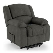 Poltrona do Papai Reclinável Melim Elevação Lift Elétrico Linho Grafite FH1 - D'Rossi Poltrona do Papai Reclinável Melim Elevação Lift Elétrico Linho Grafite FH1 - D'Rossi