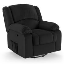 Poltrona do Papai Reclinável Melim Glider Giratória Massagem PU Preto FH1 - D'Rossi Poltrona do Papai Reclinável Melim Glider Giratória Massagem PU Preto FH1 - D'Rossi