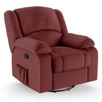 Poltrona do Papai Reclinável Melim Glider Giratória Massagem PU Vermelho FH1 - D'Rossi Poltrona do Papai Reclinável Melim Glider Giratória Massagem PU Vermelho FH1 - D'Rossi
