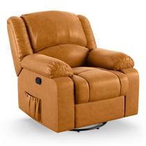 Poltrona do Papai Reclinável Melim Glider Giratória Massagem PU Whisky FH1 - D'Rossi Poltrona do Papai Reclinável Melim Glider Giratória Massagem PU Whisky FH1 - D'Rossi