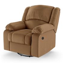 Poltrona do Papai Reclinável Melim Glider Giratória USB PU Caramelo FH1 - D'Rossi