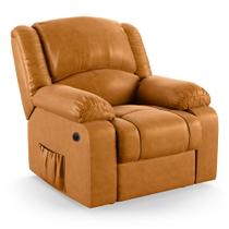 Poltrona do Papai Reclinável Melim Power Elétrica Massagem PU Whisky FH1 - D'Rossi Poltrona do Papai Reclinável Melim Power Elétrica Massagem PU Whisky FH1 - D'Rossi