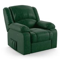 Poltrona Do Papai Reclinável Melim Power Touch Massagem Pu Verde Musgo Fh1 - D'rossi Poltrona Do Papai Reclinável Melim Power Touch Massagem Pu Verde Musgo Fh1 - D'rossi