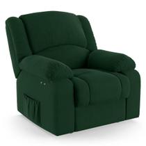Poltrona Do Papai Reclinável Melim Power Touch Veludo Verde Fh1 - D'rossi Poltrona Do Papai Reclinável Melim Power Touch Veludo Verde Fh1 - D'rossi