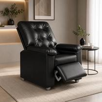 Poltrona do Papai Reclinável Mesquita em material sintético Conforto Premium para Sala e Quarto Cor:Preto Poltrona do Papai Reclinável Mesquita em material sintético Conforto Premium para Sala e Quarto Cor:Preto