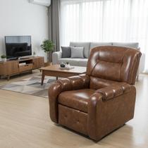 Poltrona Do Papai Reclinável Moderna Confortável material sintético Marrom Espuma D26 - Estofados Helena