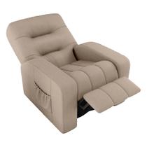 Poltrona do Papai Reclinável Mx-7 Azera Suede Bege - Loja Sheep