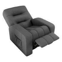 Poltrona do Papai Reclinável Mx-7 Azera Suede Cinza - Loja Sheep