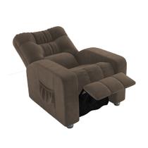 Poltrona do Papai Reclinável Mx-7 Azera Veludo Marrom - Loja Sheep