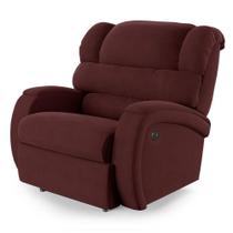 Poltrona Do Papai Reclinável Napoli Controle Power Elétrico Usb Veludo Vinho Fh1