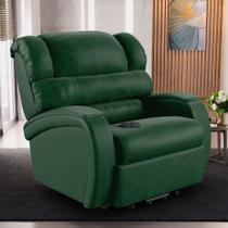 Poltrona do Papai Reclinável Napoli Elevação Lift Elétrico PU Verde Musgo FH1 - D'Rossi Poltrona do Papai Reclinável Napoli Elevação Lift Elétrico PU Verde Musgo FH1 - D'Rossi