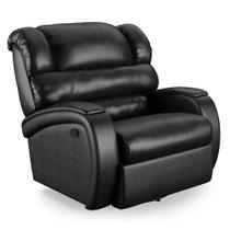 Poltrona Do Papai Reclinável Napoli Glider Giratória Usb Pu Preto Brilho Fh1 - D'rossi Poltrona Do Papai Reclinável Napoli Glider Giratória Usb Pu Preto Brilho Fh1 - D'rossi
