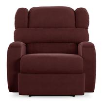 Poltrona Do Papai Reclinável Napoli Power Elétrica Massagem Veludo Fh1 Vinho