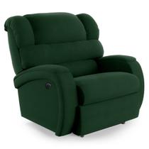 Poltrona do Papai Reclinável Napoli Power Elétrica Massagem Veludo Verde FH1 - D'Rossi