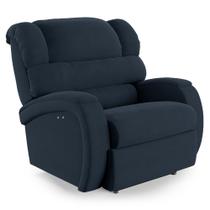 Poltrona do Papai Reclinável Napoli Power Touch Massagem Veludo Azul FH1 - D'Rossi