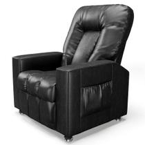 Poltrona do Papai Reclinável Para Cinema Praddo FH9 PU Preto Brilho - Mpozenato Poltrona do Papai Reclinável Para Cinema Praddo FH9 PU Preto Brilho - Mpozenato