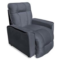 Poltrona do Papai Reclinável para Descanso Veludo Cinza