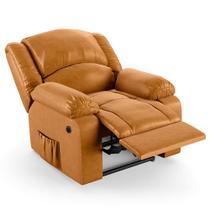 Poltrona do Papai Reclinável Pietra Power Elétrica FH9 PU Whisky - Mpozenato Poltrona do Papai Reclinável Pietra Power Elétrica FH9 PU Whisky - Mpozenato