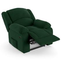Poltrona do Papai Reclinável Pietra Power Elétrica FH9 Veludo Verde - Mpozenato Poltrona do Papai Reclinável Pietra Power Elétrica FH9 Veludo Verde - Mpozenato