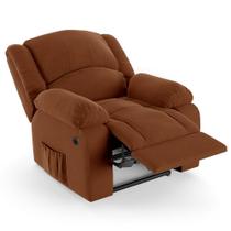 Poltrona do Papai Reclinável Pietra Power Elétrica Massagem FH9 Veludo Terracota - Mpozenato Poltrona do Papai Reclinável Pietra Power Elétrica Massagem FH9 Veludo Terracota - Mpozenato