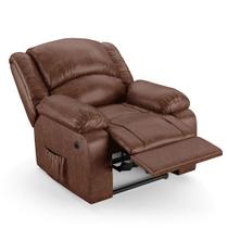 Poltrona do Papai Reclinável Pietra Power Elétrica USB FH9 PU Marrom Brilho - Mpozenato