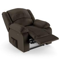 Poltrona do Papai Reclinável Pietra Power Touch FH9 PU Marrom - Mpozenato
