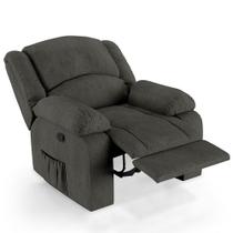Poltrona do Papai Reclinável Pietra Zero Wall FH9 Linho Grafite - Mpozenato