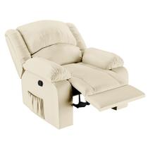 Poltrona do Papai Reclinável Pietra Zero Wall FH9 PU Bege - Mpozenato