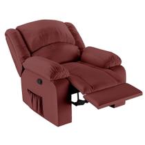 Poltrona do Papai Reclinável Pietra Zero Wall FH9 PU Vermelho - Mpozenato