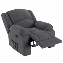 Poltrona do Papai Reclinável Pietra Zero Wall FH9 Veludo Cinza - Mpozenato