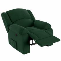 Poltrona do Papai Reclinável Pietra Zero Wall FH9 Veludo Verde - Mpozenato