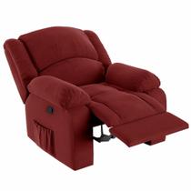 Poltrona do Papai Reclinável Pietra Zero Wall FH9 Veludo Vermelho - Mpozenato Poltrona do Papai Reclinável Pietra Zero Wall FH9 Veludo Vermelho - Mpozenato