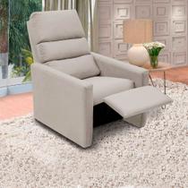 Poltrona do Papai Reclinável Ravena Material Sintético Bege Star Confort