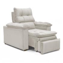 Poltrona do Papai Reclinável Retrátil Bonari Linho Bege - Loja Sheep