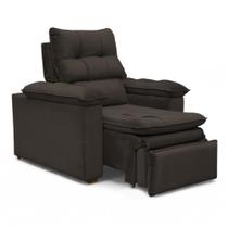 Poltrona do Papai Reclinável Retrátil Bonari Veludo Marrom - Loja Sheep