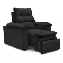 Poltrona do Papai Reclinável Retrátil Bonari Veludo Preto - Loja Sheep