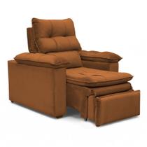 Poltrona do Papai Reclinável Retrátil Bonari Veludo Terracota - Loja Sheep